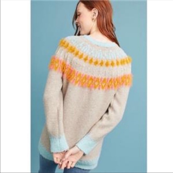 Anthro Sleeping on Snow Fair Isle Sweater- XS - Picture 4 of 8